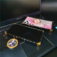 Luxury Glitter Square Butterfly Flower Phone Case for Samsung Galaxy S23 Series