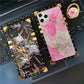 Luxury Glitter Square Butterfly Flower Phone Case for Samsung Galaxy S22 Series