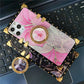 Luxury Glitter Square Butterfly Flower Phone Case for Samsung Galaxy S23 Series