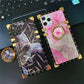 Luxury Glitter Square Butterfly Flower Phone Case for Samsung Galaxy S23 Series