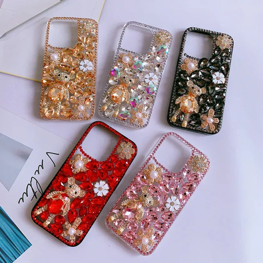 Bear Design Bling Glitter Diamond for Samsung Galaxy S21 Series