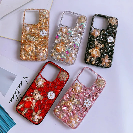 Bear Design Bling Glitter Diamond for Samsung Galaxy S23 Series