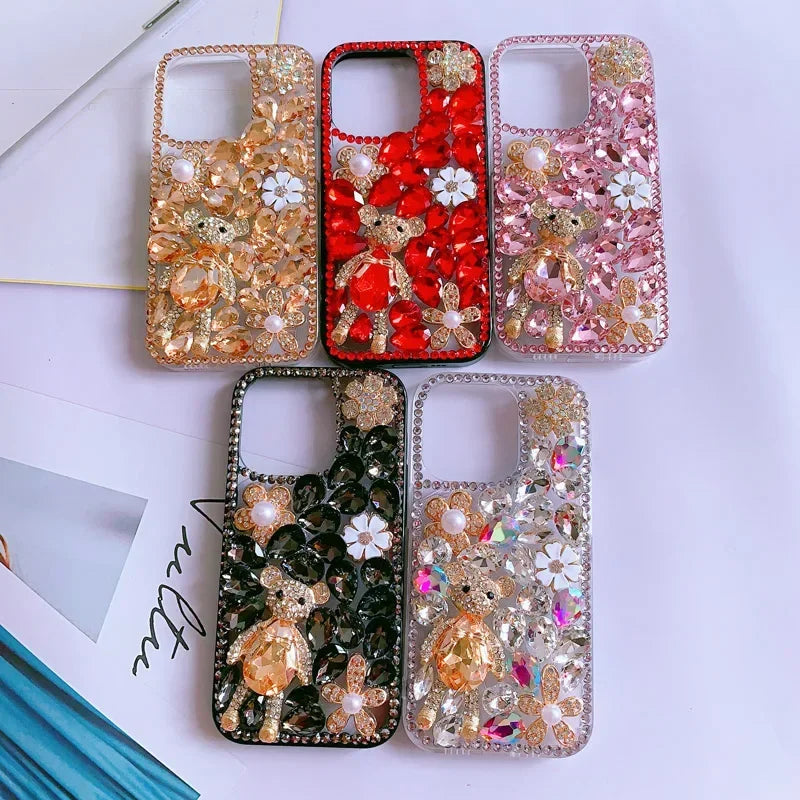 Bear Design Bling Glitter Diamond for Samsung Galaxy S22 Series