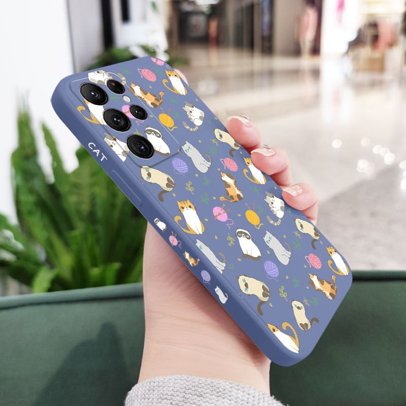 Cat Pattern Phone Case For Samsung Galaxy Note 20 Series