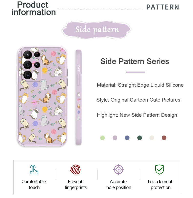 Cat Pattern Phone Case For Samsung Galaxy Note 20 Series
