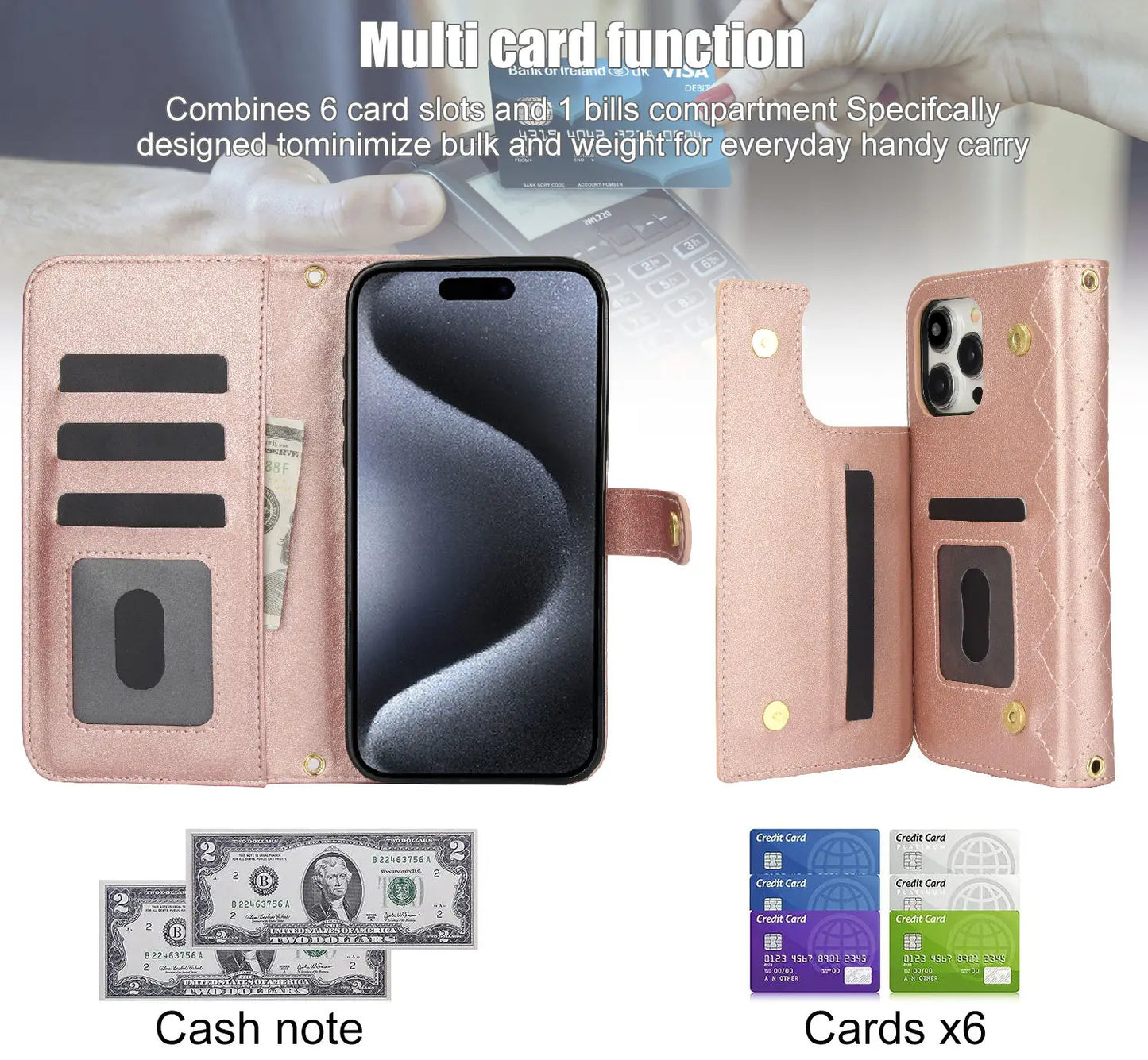 Wallet Case with Card Holder Leather for Samsung Galaxy S24 Series