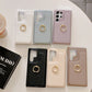 Leather Ring Holder Phone Case For Samsung Galaxy S24 Series