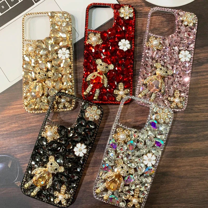 Bear Design Bling Glitter Diamond for Samsung Galaxy S22 Series