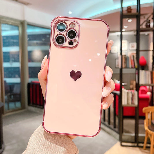 Love Heart Soft Silicone Phone Case For iPhone 14 Series