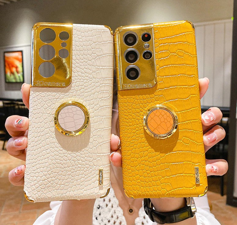 Luxury Leather Magnetic Ring Holder Phone Case For Samsung Galaxy Note 20 Series