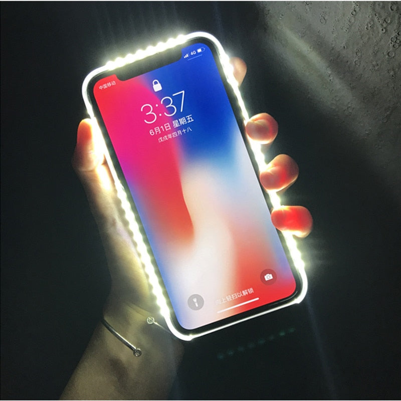 Selfie Light LED Flash Phone Cases For iPhone X, XS, XS Max, XR