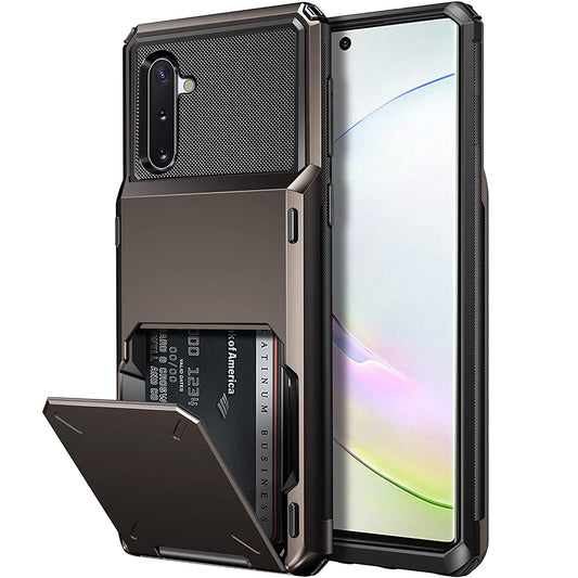 Armor Slide Wallet Card Slots Holder Phone Case For Samsung Galaxy Note 20, Note 20 Ultra