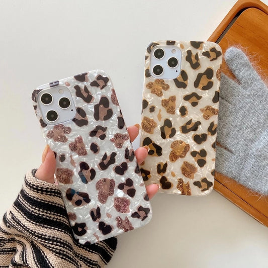Glitter Leopard Print Phone Case For iPhone 12 Pro, iPhone 12 Pro Max, iPhone 12 mini