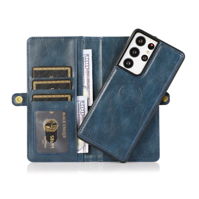 Retro Leather Magnetic Wallet Phone Case For Samsung Galaxy S20 FE, S20, S20 Plus, S20 Ultra