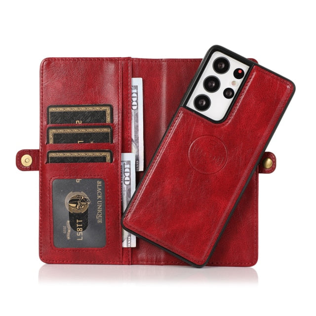 Retro Leather Magnetic Wallet Phone Case For Samsung Galaxy S20 FE, S20, S20 Plus, S20 Ultra