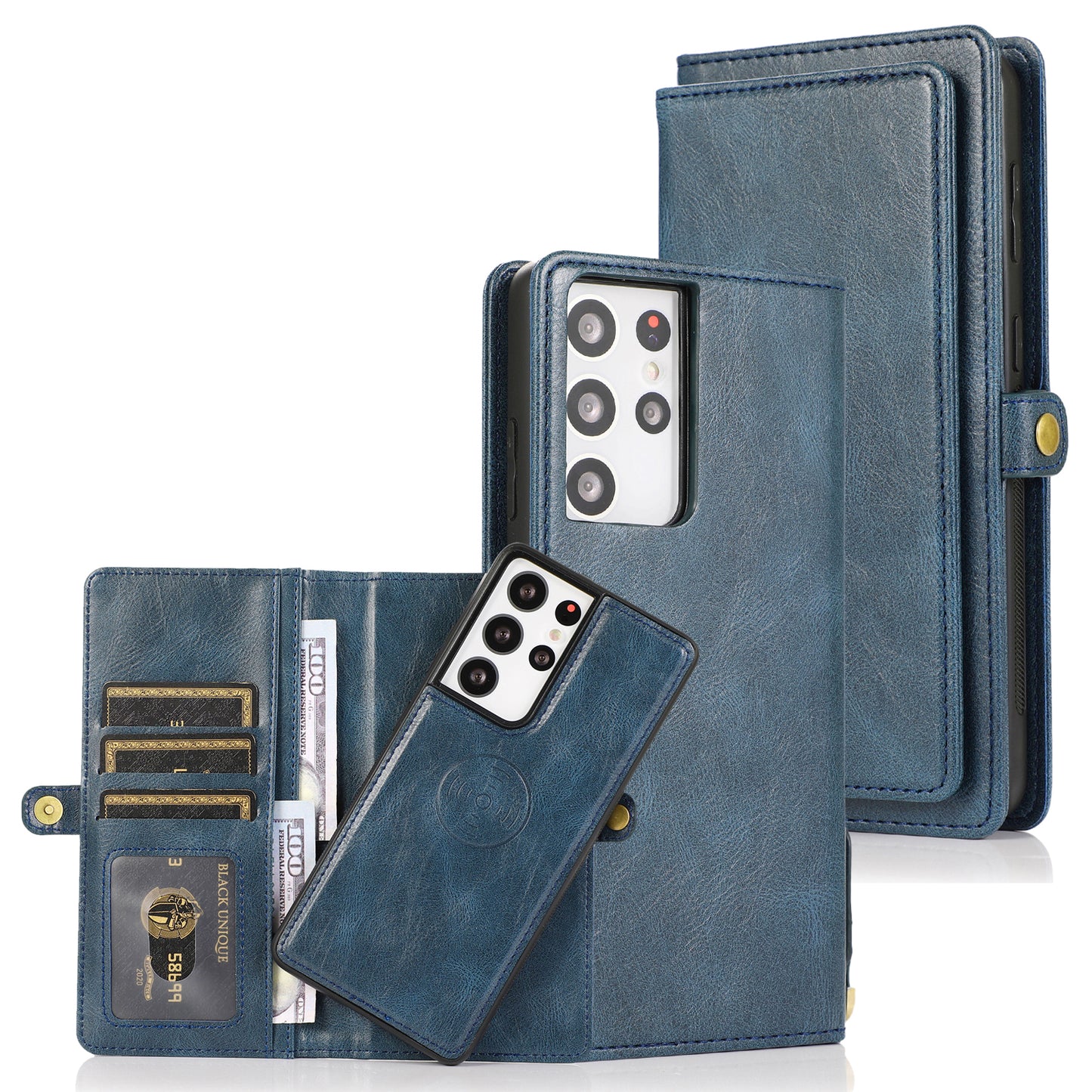 Retro Leather Magnetic Wallet Phone Case For Samsung Galaxy S20 FE, S20, S20 Plus, S20 Ultra