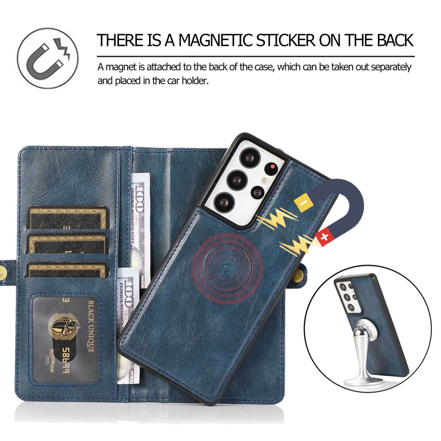 Retro Leather Magnetic Wallet Phone Case For Samsung Galaxy S20 FE, S20, S20 Plus, S20 Ultra