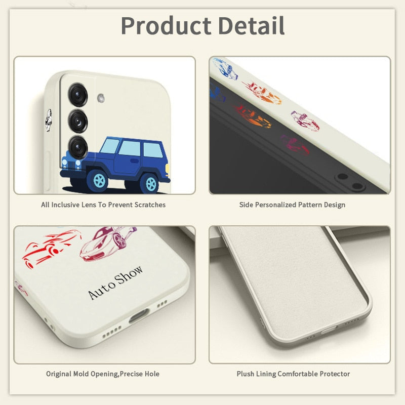 Car Shockproof Liquid Silicone Phone Case For Samsung Galaxy S20 Series