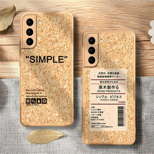 Cork Wood Breathable Shockproof Soft Silicone Phone Case For Samsung S20 Series