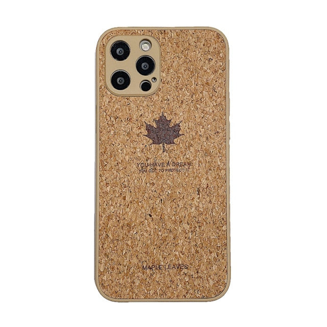 Cork Wood Breathable Shockproof Soft Silicone Phone Case For Samsung S21 Series