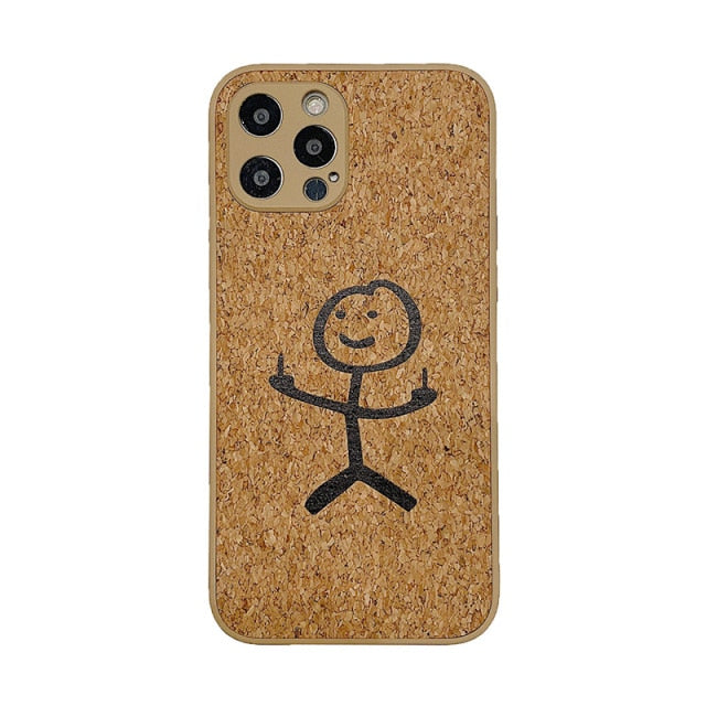 Cork Wood Breathable Shockproof Soft Silicone Phone Case For Samsung S21 Series