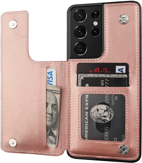 Luxury Slim Fit Leather Wallet Card Slots Shockproof Phone Case For Samsung Galaxy Note 20, Note 20 Ultra